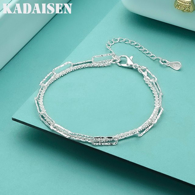 Doppelketten-Armband 925 Silber, Damen - Bild 1
