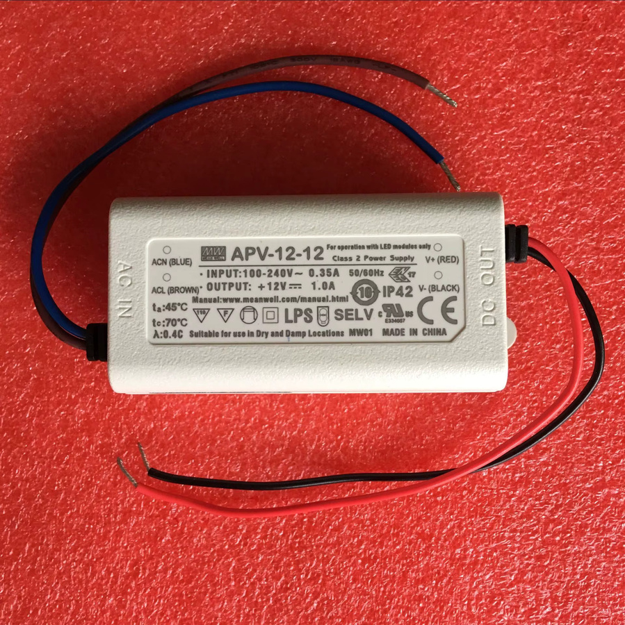 Meanwell LED-Treiber APV-12 Serie Konstantspannungsadapter IP42 in Weiß - Bild 3