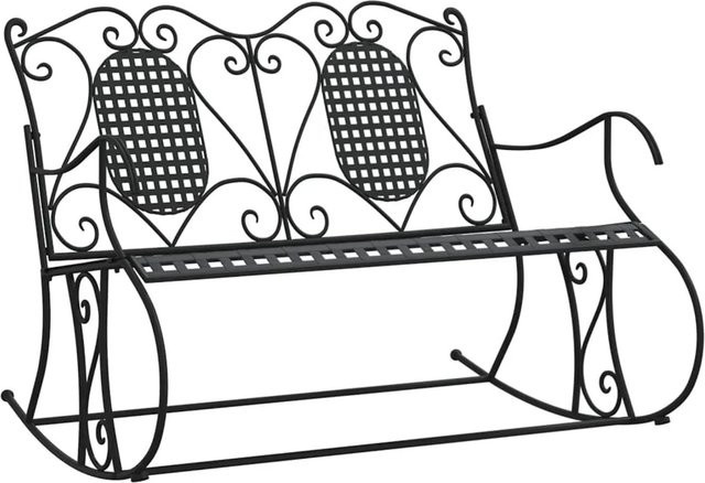 furnicato Schaukelbank 2-Sitzer aus Stahl in Schwarz, Breite: 113 cm - Bild 1