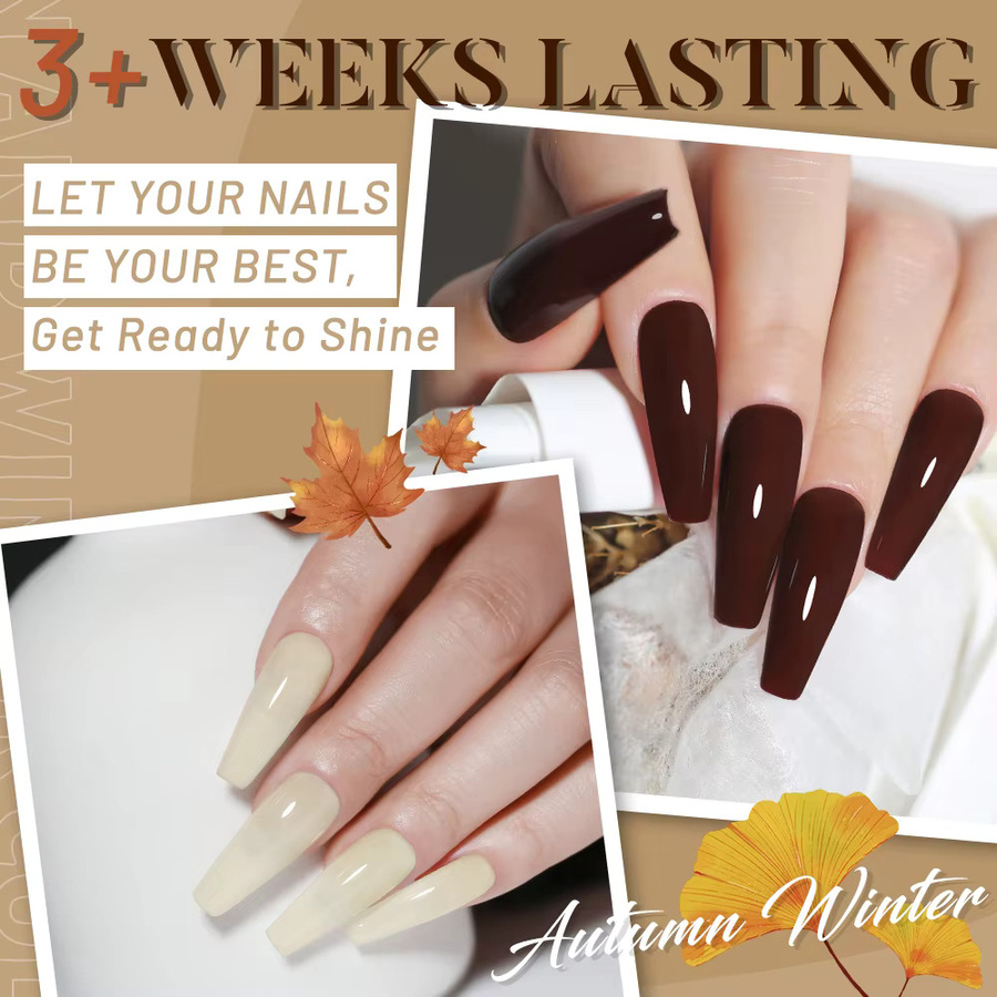 Clou Beaute Nagellack, Karamellbraun Weinrot Kaffee, Glänzend - Bild 2