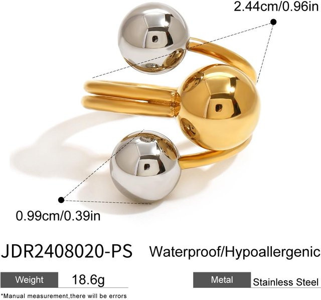 Youthway Ring Edelstahl, beige, Damen - Bild 1
