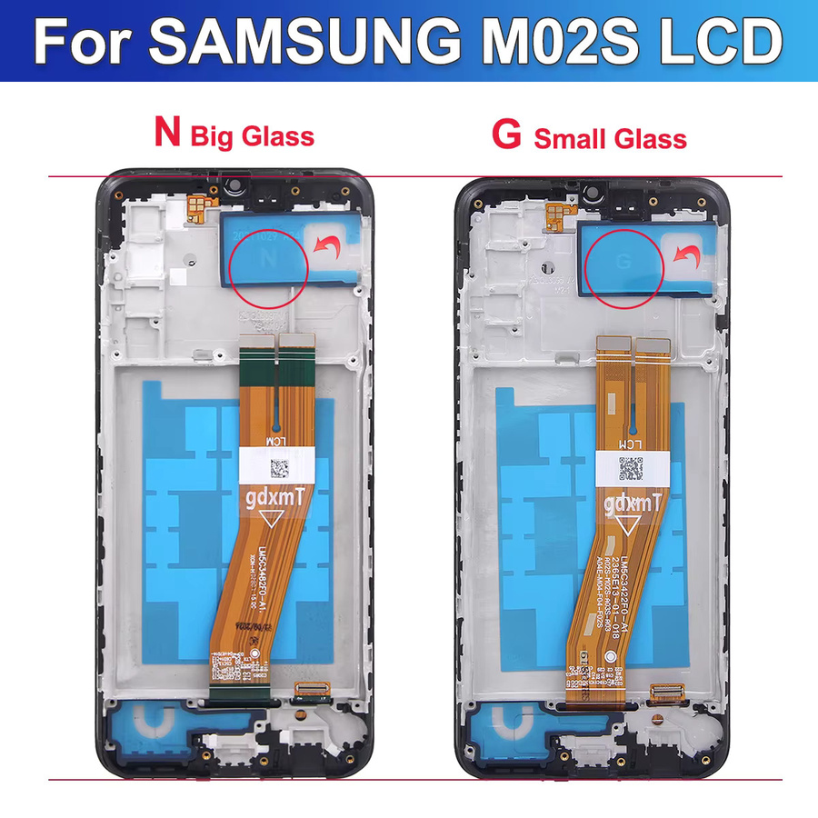 Samsung M02S LCD-Bildschirm mit Rahmen, 6,5 Zoll digitaler Touchscreen in Schwarz, kompatibel mit SM-M025F/DS - Bild 2