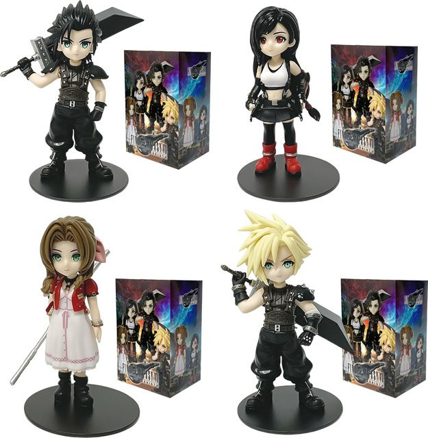 Bandai Anime-Figuren Set Cloud Strife Tifa Lockhart Aerith Gainsborough Zack Fair aus PVC in Multicolor, Höhe: 11,5 cm - Bild 1