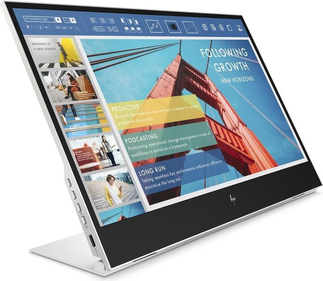HP E14 G4 Tragbarer LED-Monitor 35,6 cm (14 Zoll) Full HD IPS 1920 x 1080 60 Hz USB-C DisplayPort Silber/Weiß - Bild 1