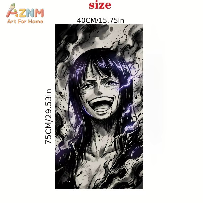 AZNM One Piece Nico Robin Wandkunst Canvas Poster im Purple Lightning Ink Style, ungerahmt, Mehrfarbig - Bild 2