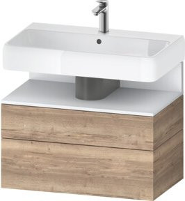 Duravit Waschtischunterschrank Qatego Wandhängend in Weiß und Braun, B/T/H: 79 x 47 x 59 cm - Bild 1