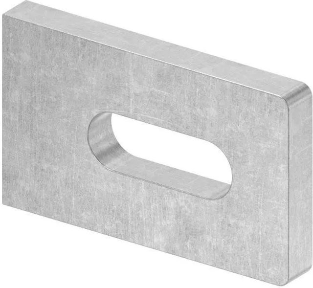 FeNau Anschweißlasche aus Stahl S235JR mit Langloch, Farbe: Silber, B/T/H: 50 x 30 x 6 mm - Bild 1