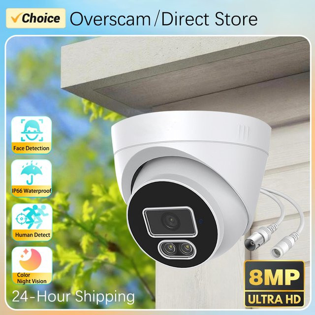Overscam Analog Dome-Sicherheitskamera für den Innenbereich mit 5MP Gesichtserkennung und Farbnachtsicht in Weiß - Bild 1