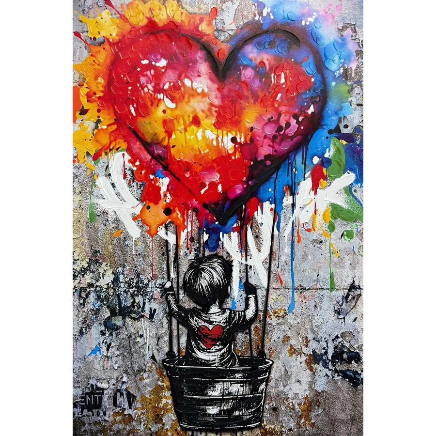 Art Universe Leinwandbild Love Balloon Motiv in Multicolour, B: 30 cm, H: 45 cm - Bild 2