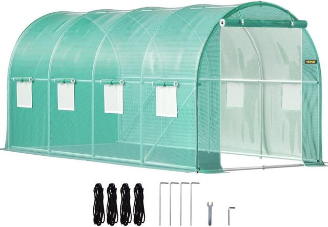 Buying Solutions, MB Gewächshaus-Tunnel Grün mit verzinkten Stahlbögen und PE-Abdeckung, B/T/H: 457 x 213 x 213 cm - Bild 1
