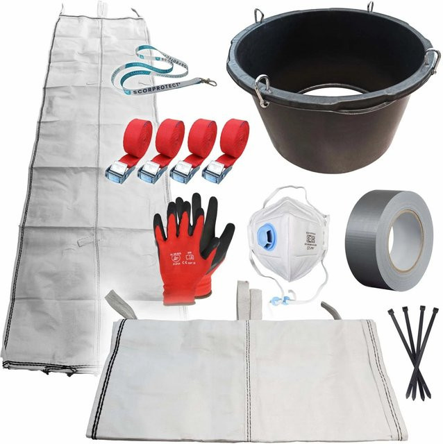 Scorprotect Bauschuttrutsche 9 m flexibel mit Einfülltrichter und Zubehör in Weiß - Bild 1