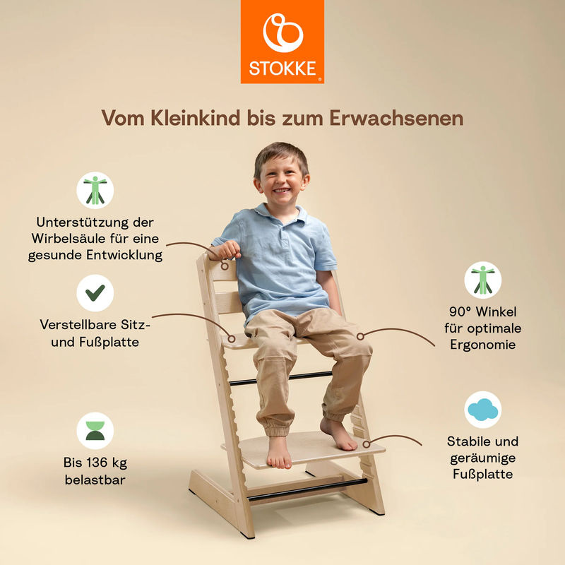 Stokke Tripp Trapp Treppenhochstuhl aus Buchenholz in Black, B/T/H: 49,0 x 46,0 x 79,0 cm - Bild 3
