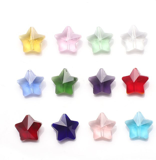 YUANZHIRUN Anhänger Kristallglas, Pentagramm, Weiß, 14 mm, Unisex - Bild 1