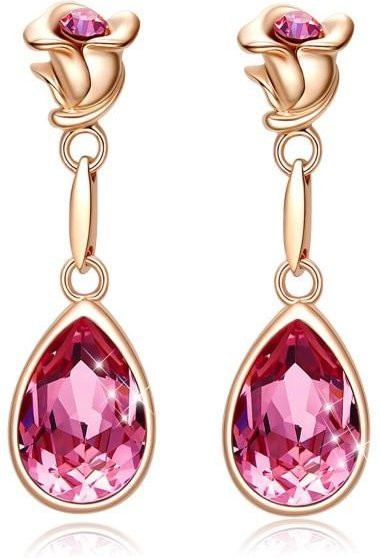 YIRAN Jewelry Ohrringe, Edelstahl, Roségold, Kristall, Damen - Bild 1
