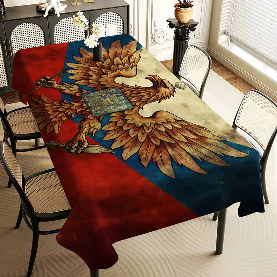 Potdemiel Tischdecke mit russischem Flaggenmuster in Rot, rechteckig und waschbar für Picknick und Party - Bild 2