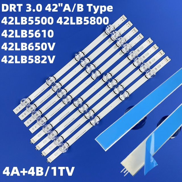 DOYM LED Hintergrundbeleuchtungs-Streifen in Weiß für LG TV Modelle 42GB6310 42LB6500 42LB5500 42LB550V 42LB561V 42LB570V 42LB580V 42LB585V 42LB5800 42LB580N 42LB5700 - Bild 1