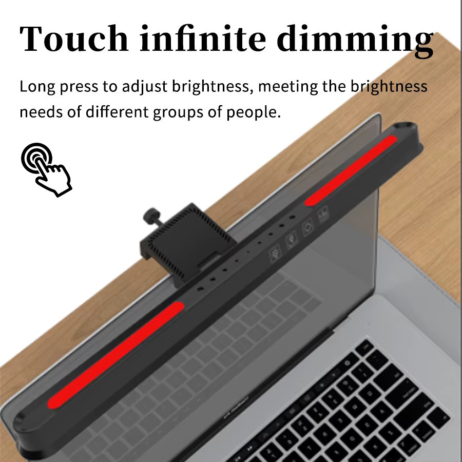 GGBEE LED Monitorlampe Schwarz mit USB-Touch-Dimmer und asymmetrischer Hintergrundbeleuchtung für Home Office und Task Lighting - Bild 4