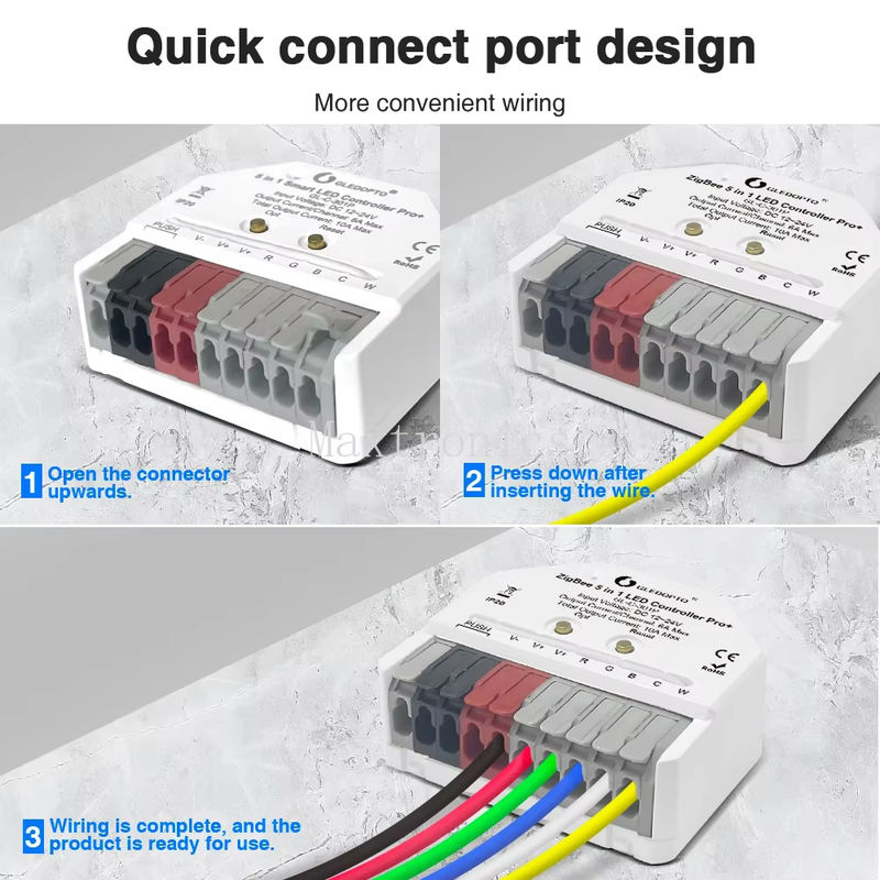 SAGE LU MEI ZigBee 3.0 PRO Mini 5-in-1 LED-Streifen-Controller für Dimmer WWCW RGBCCT RGBW LED-Lampen mit App- und Sprachsteuerung in Weiß - Bild 4