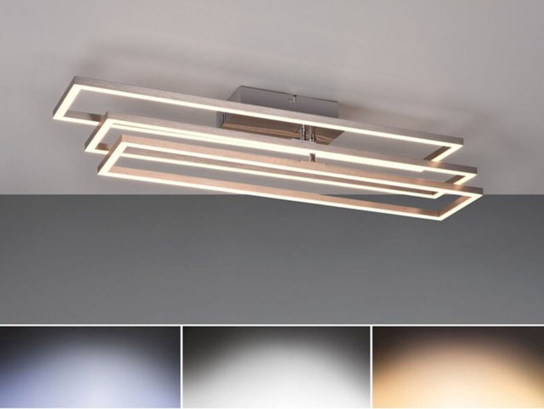 Reality Leuchten LED Deckenleuchte Corso dimmbar und einstellbare Lichtfarbe, Silber, Länge: 66 cm - Bild 1