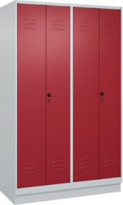 C+P Spind Classic PLUS mit 4 Abteilen, Rubinrot, Höhe: 195 cm, Breite: 120 cm, Tiefe: 50 cm - Bild 1