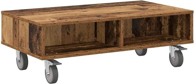 vidaXL Beistelltisch aus Holzwerkstoff in Braun mit Rollen, B/T/H: 90 x 50 x 30 cm - Bild 1