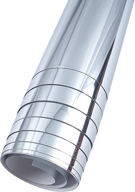 Koogeelife Flexibler Spiegelaufkleber in Silber und Transparent, Wasserdicht und Selbstklebend für das Badezimmer, B: 50,0 cm, H: 100,0 cm - Bild 1