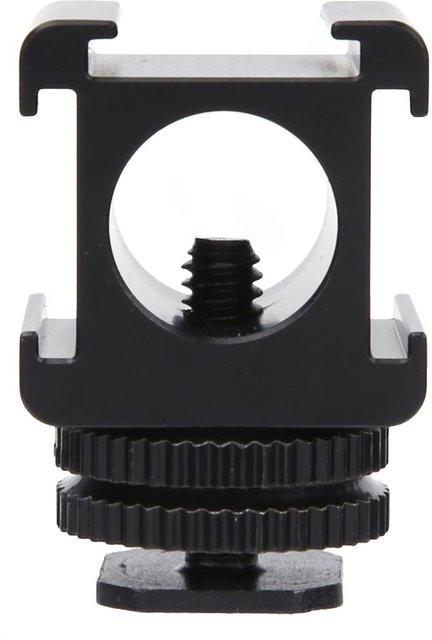 DIYelecs Metall Kamera Drei Hot Shoe Mount Adapter für Mikrofon LED Videoleuchte und Monitor in Weiß - Bild 1