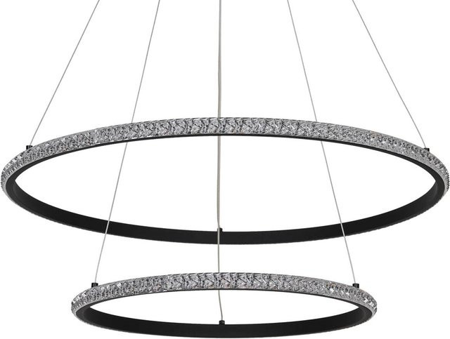 Pocoline LED-Pendelleuchte Aletta in Schwarz aus Metall und Acryl, Höhe: 120 cm, Durchmesser: 60 cm - Bild 1