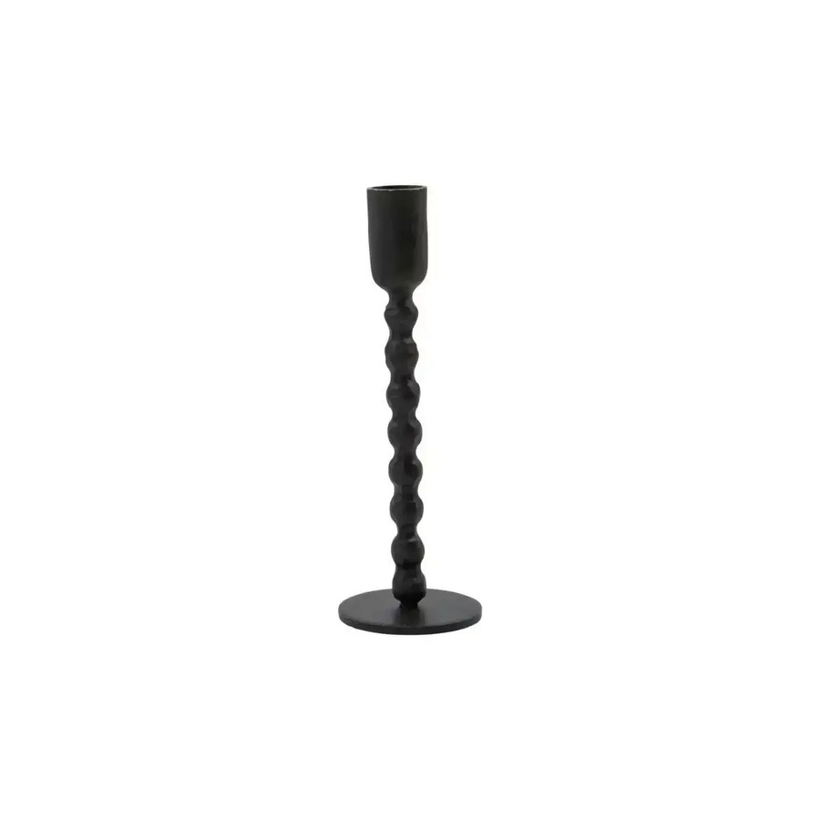House Doctor Kerzenhalter Mala aus Eisen in Schwarz für Stabkerzen, Höhe: 18,5 cm, Breite: 6,5 cm, Tiefe: 6,5 cm - Bild 1