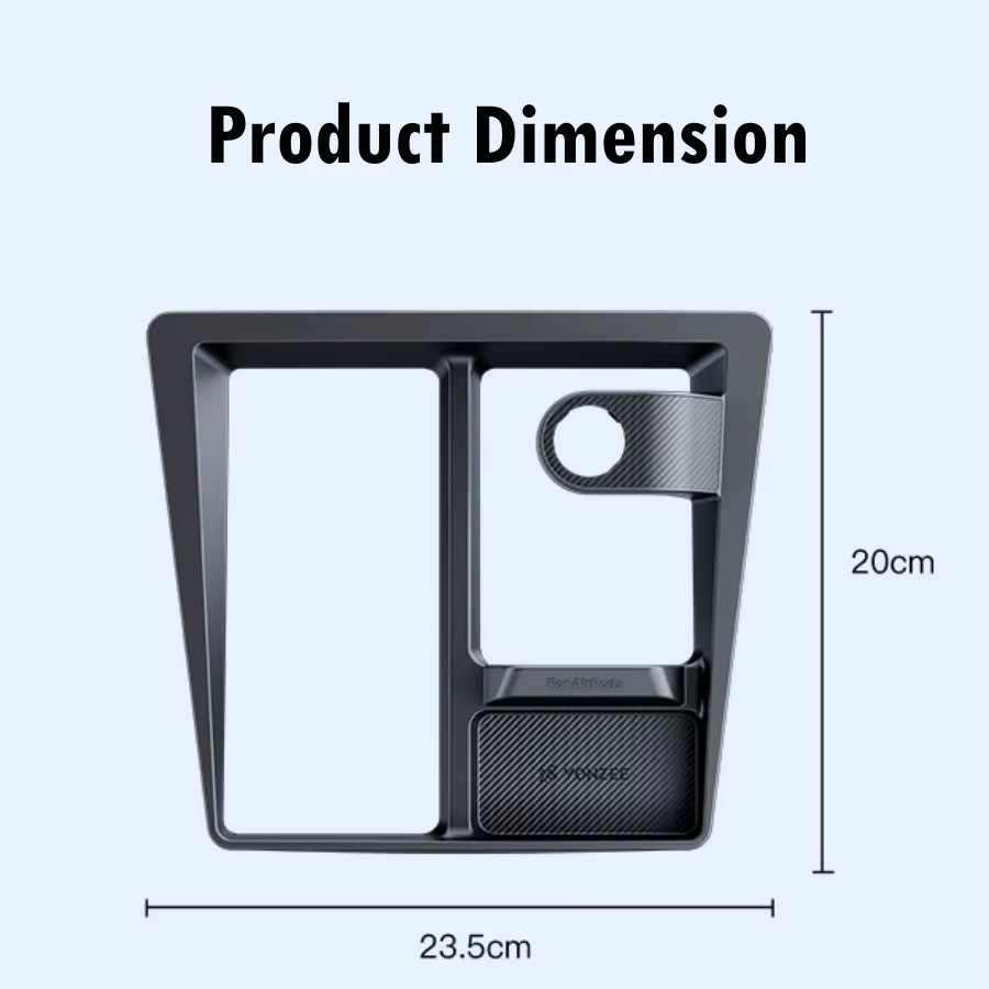 ZOCI Kabellose Ladehalterung aus ABS für Tesla Model Y Juniper / Premium und Model 3 Highland Mittelkonsolen-Organizer in Schwarz - Bild 4