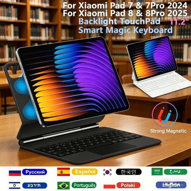 Xiaomi Kabellose Bluetooth Magic Keyboard Hülle für Xiaomi Pad 7 Pro und Pad 8, 11,2 Zoll, Schwarz - Bild 1