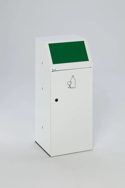 PROREGAL Wertstoffsammler mit Fronttür aus verzinktem Stahl, Grün, H x B x T: 105 x 40 x 40,5 cm - Bild 1