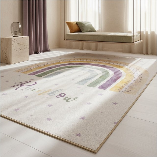 Kinderteppich Kadima Design mit Regenbogen-Motiv, Mehrfarbig, B/T: 140 x 200 cm - Bild 1