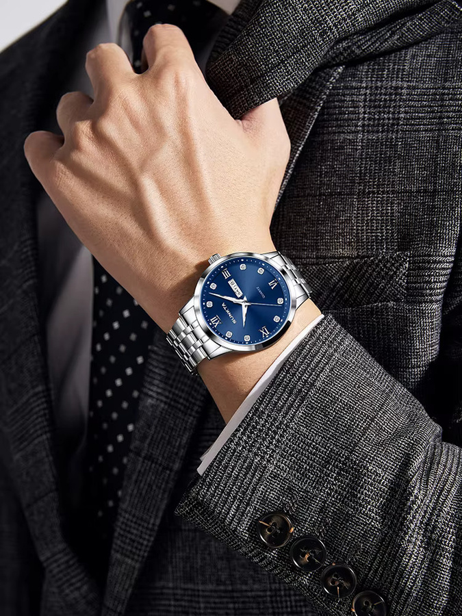LIGE Armbanduhr, Quarz, Edelstahl, Silikon, Blau, Herren - Bild 7