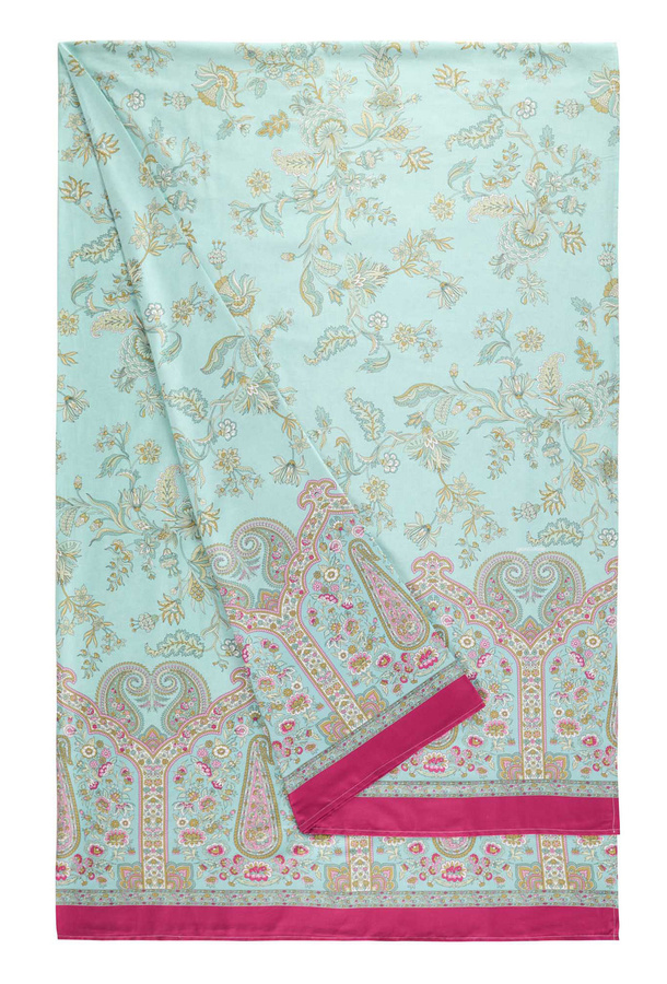 Bassetti Granfoulard INDIAN ROSES Bettwäsche aus Baumwolle, Farbe: Turchese, B/H: 180 x 270 cm - Bild 1