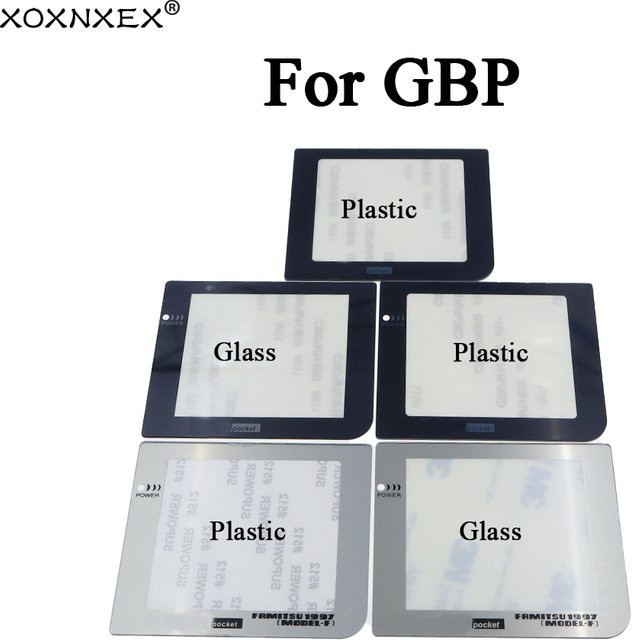 Bildschirm Objektiv Schutz aus Kunststoff und Glas für Gameboy Pocket GBP in Schwarz und Transparent - Bild 1