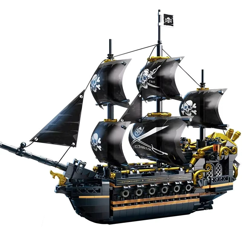 TOYLINX Piratenschiff-Bausteinset, Schwarz, Piraten, Kunststoff - Bild 7