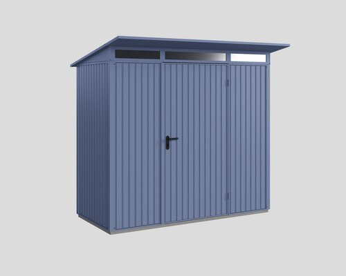 Hörmann Gerätehaus Trend Pultdach Typ 1 mit Einzeltür in Taubenblau, B/H/T: 238 x 228,6 x 107,8 cm - Bild 2