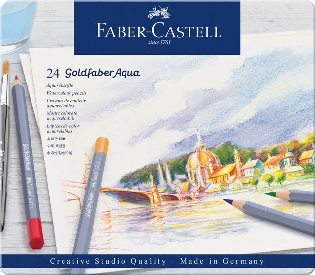 Faber Castell Goldfaber Aqua Aquarellstifte im Metalletui, Multicolor - Bild 1