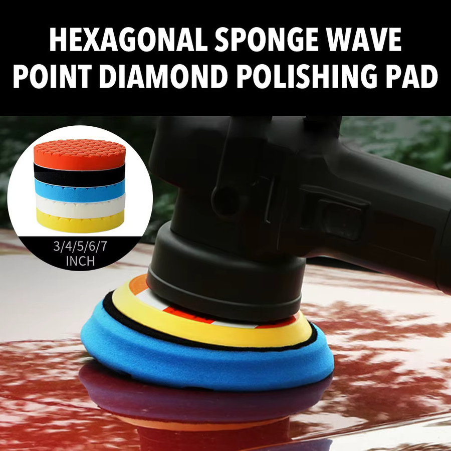 Toorise 5er Set Auto Polierpads mit Selbstkleber aus Schwamm und Wolle in Multicolour für Bohrer und Poliergeräte - Bild 3