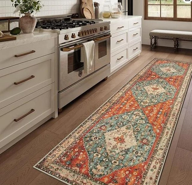 Lodestar Teppich Läufer Böhmen Gelbes Rankenmuster Vintage in Creme Multi, B/T: 40 x 120 cm - Bild 1
