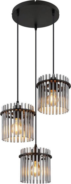 Globo Lighting Pendelleuchte Garley in Schwarz aus Metall mit 3 E27 Fassungen, B/T/H: 25 x 25 x 120 cm - Bild 1