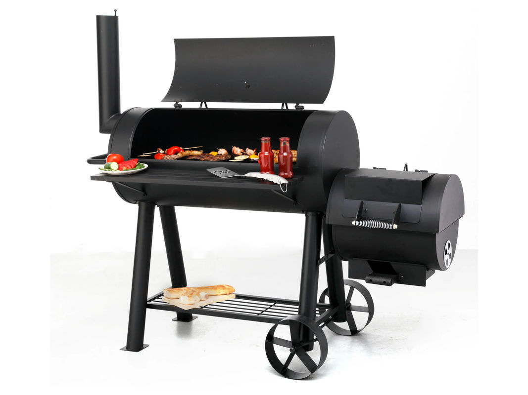 Tepro Milwaukee Holzkohle Smoker mit Deckelthermometer in Schwarz B: 171 cm, H: 78,5 cm, T: 151 cm - Bild 2
