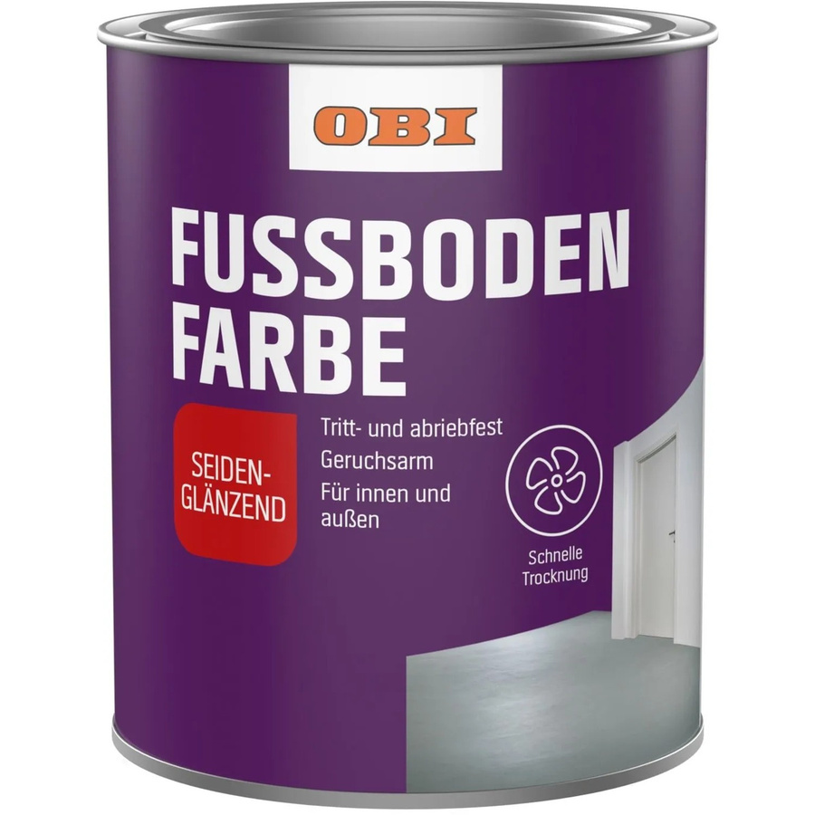OBI Fußbodenfarbe Anthrazitgrau RAL 7016 Seidenglänzend auf Wasserbasis 2,5 l - Bild 2