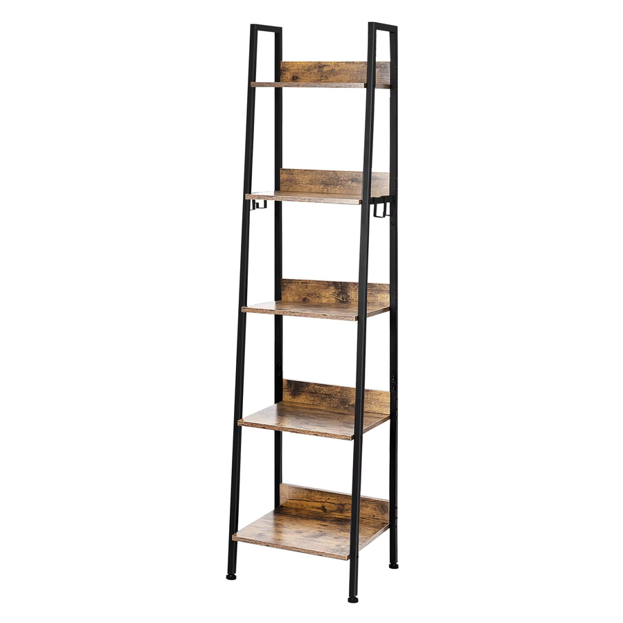 WOLTU 5-stufiges Bücherregal im Industrial-Design mit 4 Haken, B/T/H: 40 x 36 x 170 cm - Bild 2