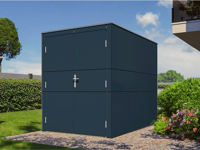 Bertilo Gartenhaus HPL Bike Port aus Fichten-Massivholz in Anthrazit, B/T/H: 229 x 155 x 192 cm - Bild 1
