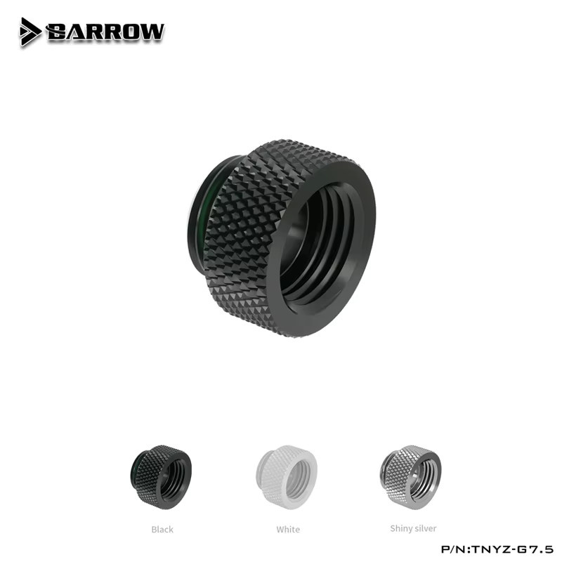 Barrow Computer-Verlängerungsanschlussbasis für Wasserkühlung mit M-F-Gewinde in Schwarz - Bild 2