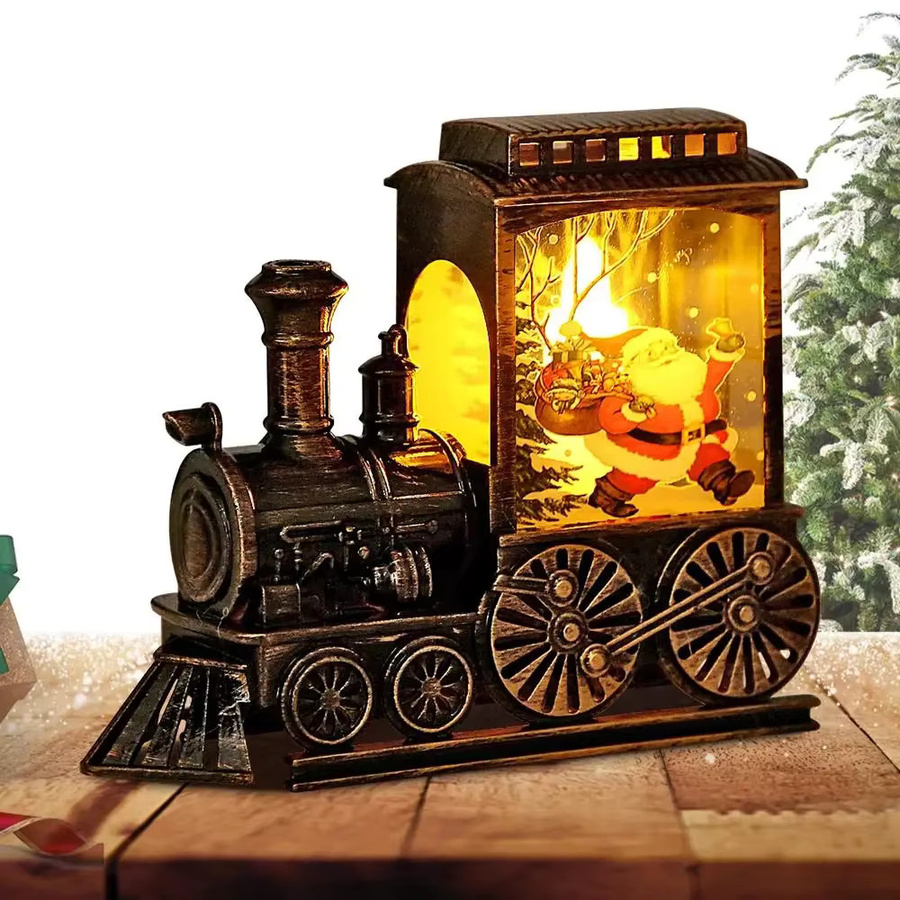 Heinast Weihnachts-Kristallkugel Ornament mit Zug-Motiv und LED-Nachtlampe für die Tischdekoration - Bild 6