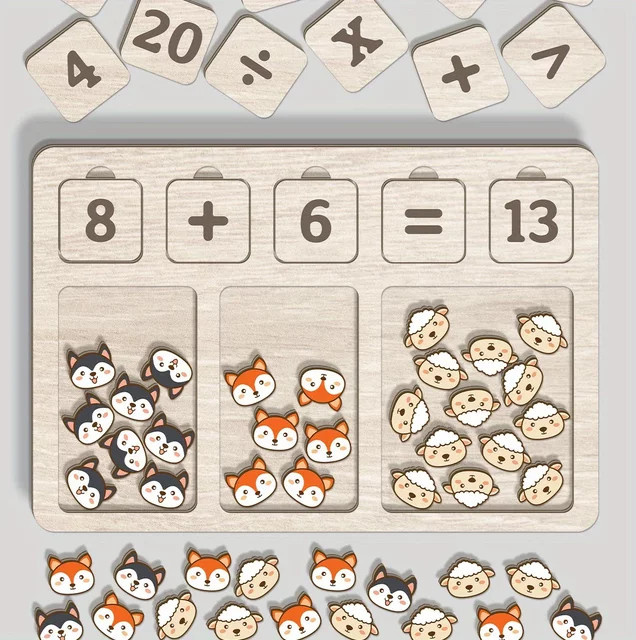 SONGYI Mathe-Rechnungsbrett-Tablett-Set, Holz, Brettspiel, Set / Bundle - Bild 1