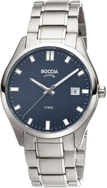 Boccia Herrenuhr Titanium, Quarz, 39 mm, Blau, 10 ATM - Bild 1